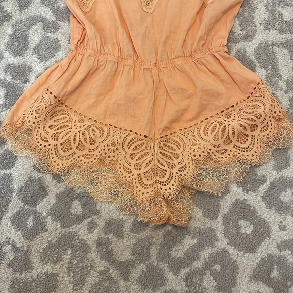 Victoria's Secret Peach Lace Romper - Picture 3 of 6